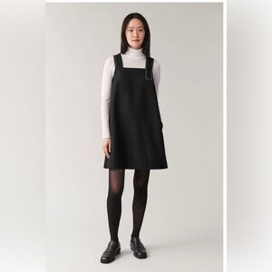 COS Black Wool Cashmere blend Mini Dress with Pockets